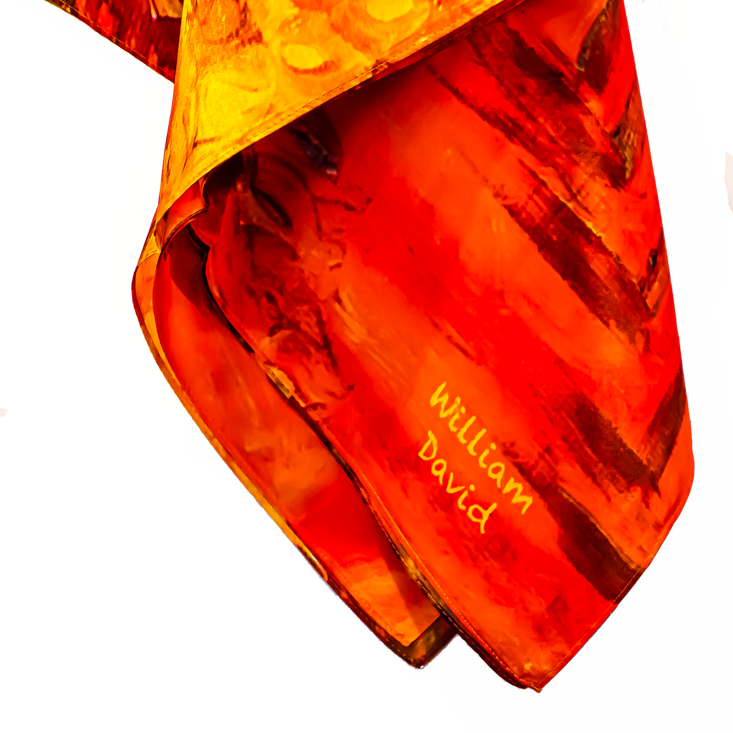 William David Limited Edition Silk Scarf Orange