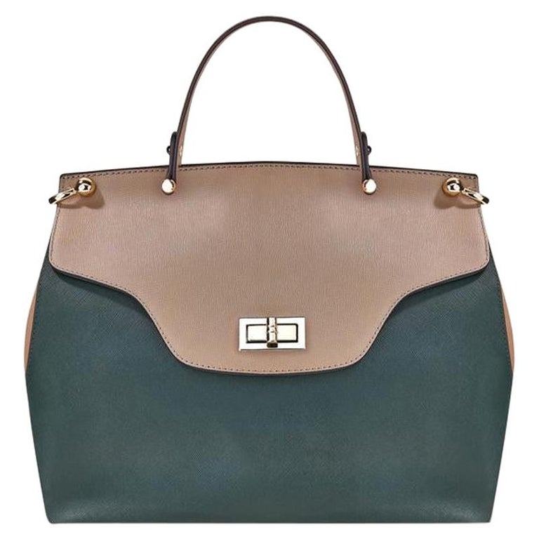 Satchel in Taupe & Pine