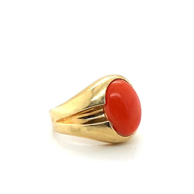 Fine Coral and Gold Ring