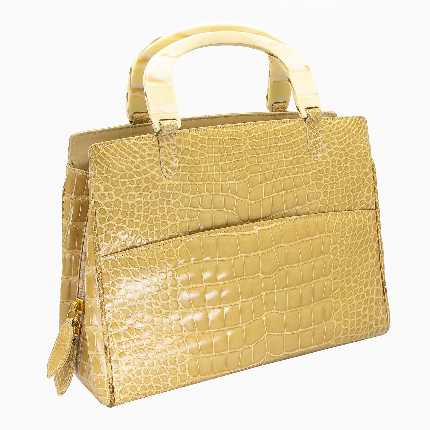 Lana Marks Tan Crocodile Handbag