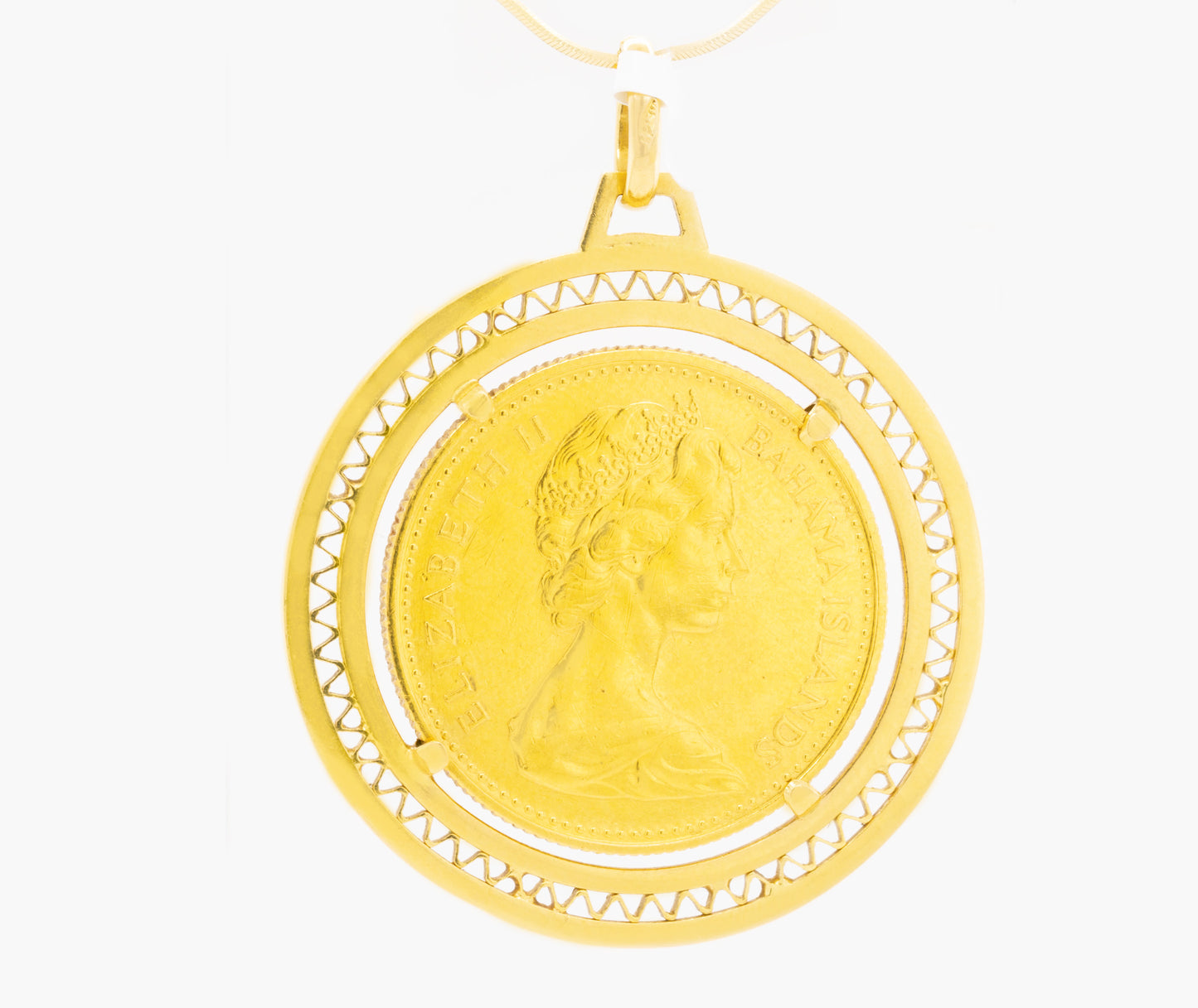 $50 English Gold Piece 27 Grams Pendant 14K and 24K Gold