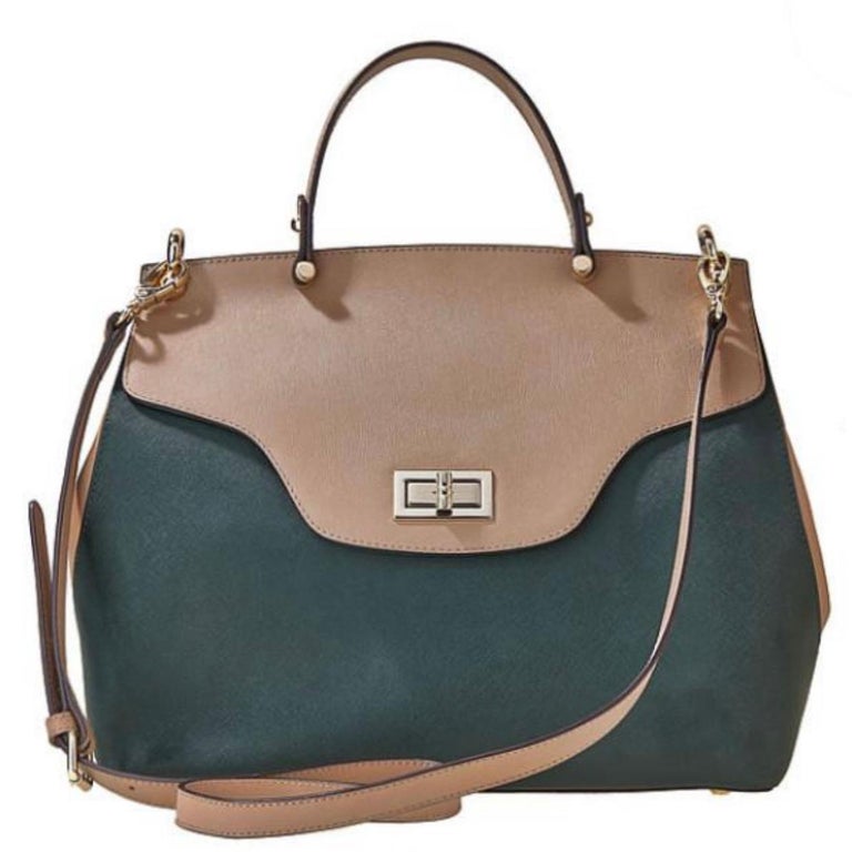 Satchel in Taupe & Pine