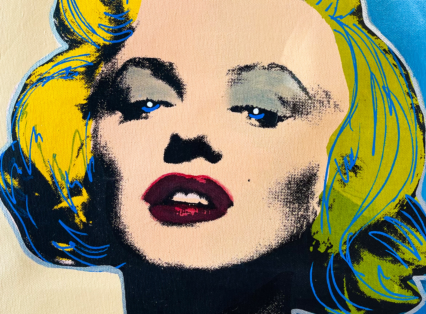 Original Signed Steve Kaufman Multi Media on Canvas Painting of Marilyn Monroe #33/50