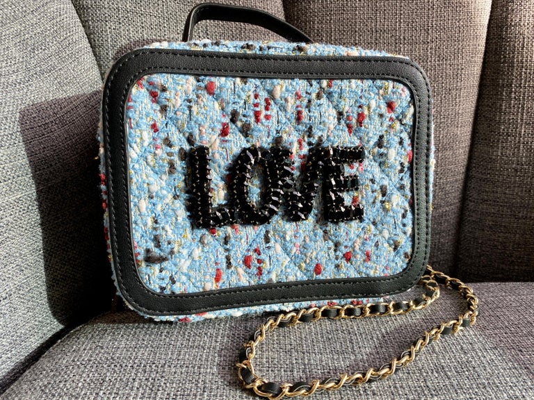Blue Love Woven Crossbody Bag