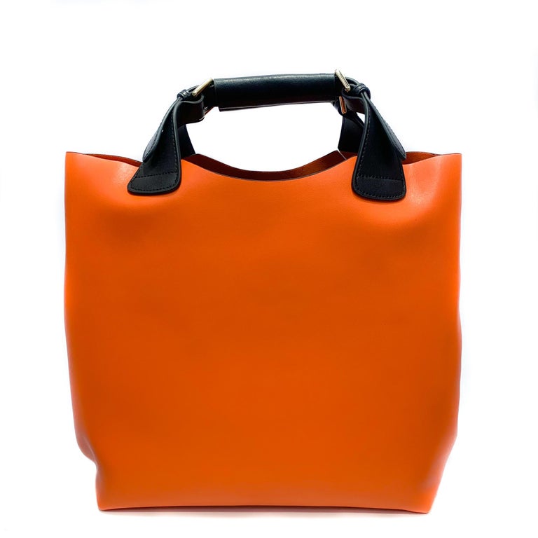 Tote - Tiger Orange Leather Handbag