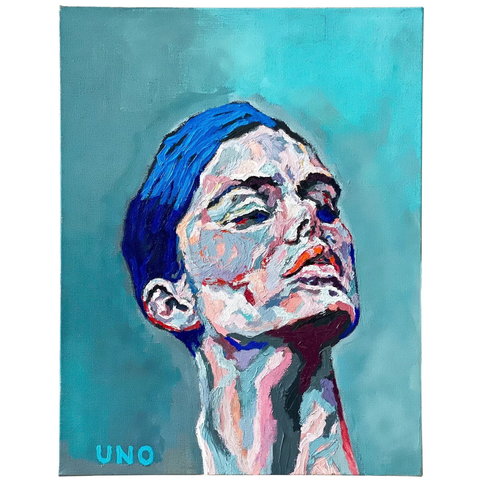 Original UNO painting Proud Portrait contemporary oil on canvas