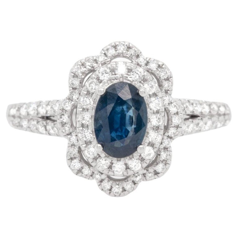 Sapphire Ring With Diamonds 14K Gold